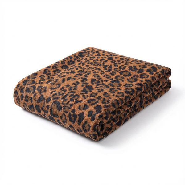Leopard Throw Blanket - Brown