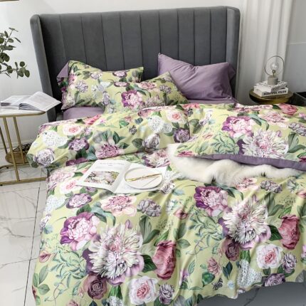 Jardin Purple Green Bed suit